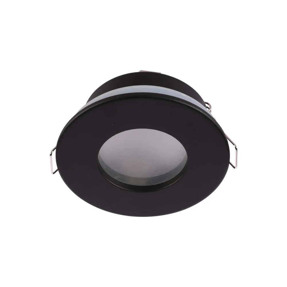 GU10 Downlight Fixture TEKLED Recessed IP65 GU10 Downlight with Junction Box – Black/White-Black-143-03406