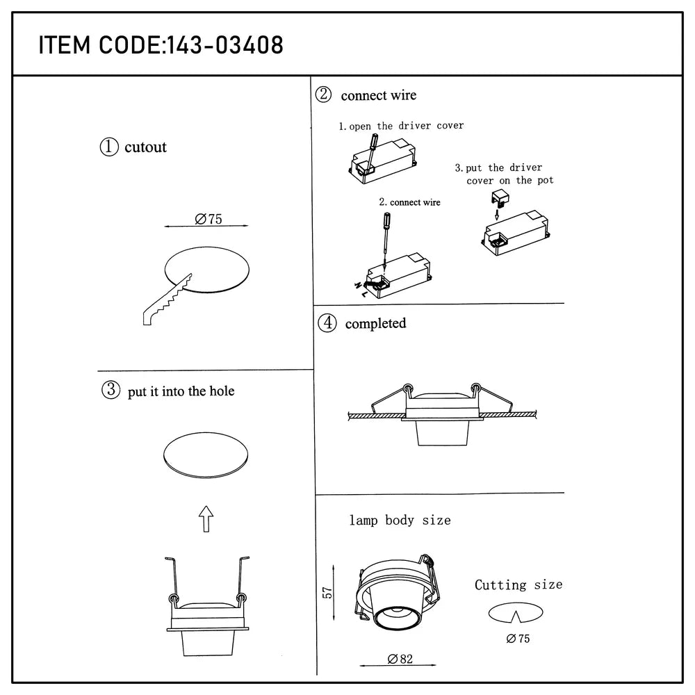 User manual for Sentinel Adjustable Gimbal Recessed LED Downlight-143-03408