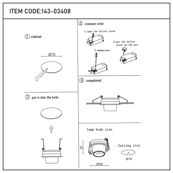 User manual for Sentinel Adjustable Gimbal Recessed LED Downlight-143-03408