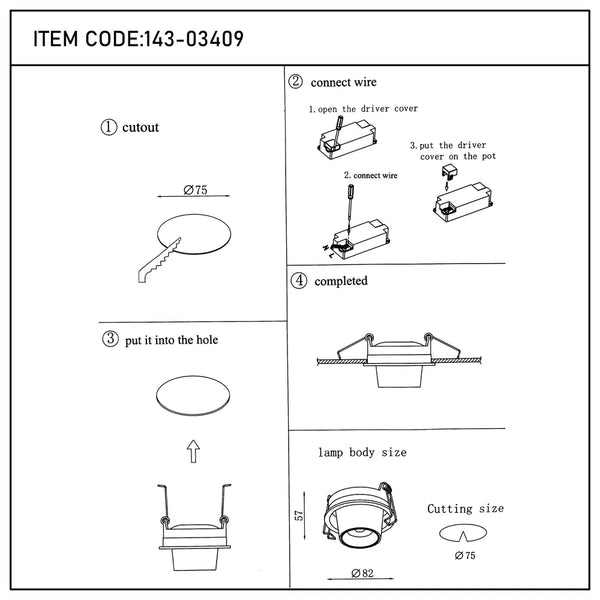 User manual for Sentinel Adjustable Gimbal Recessed LED Downlight-143-03409