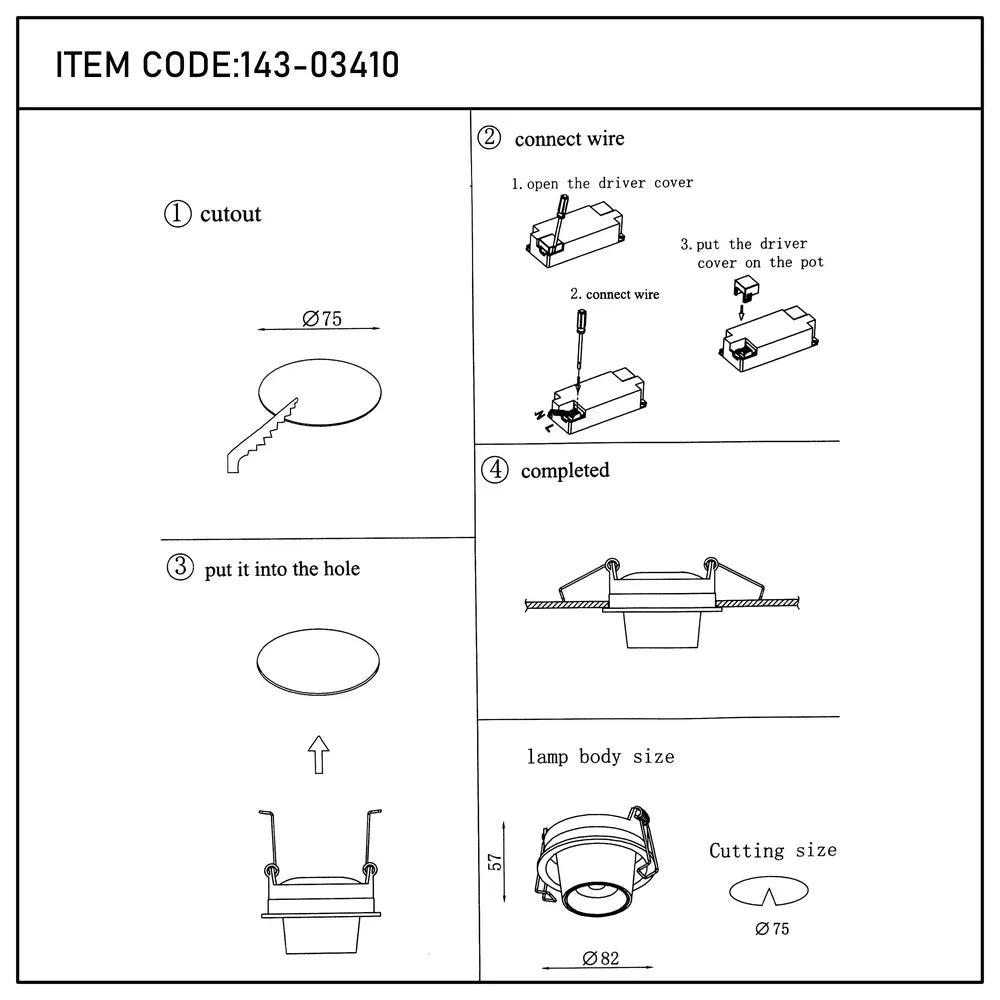 User manual for Sentinel Adjustable Gimbal Recessed LED Downlight-143-03410