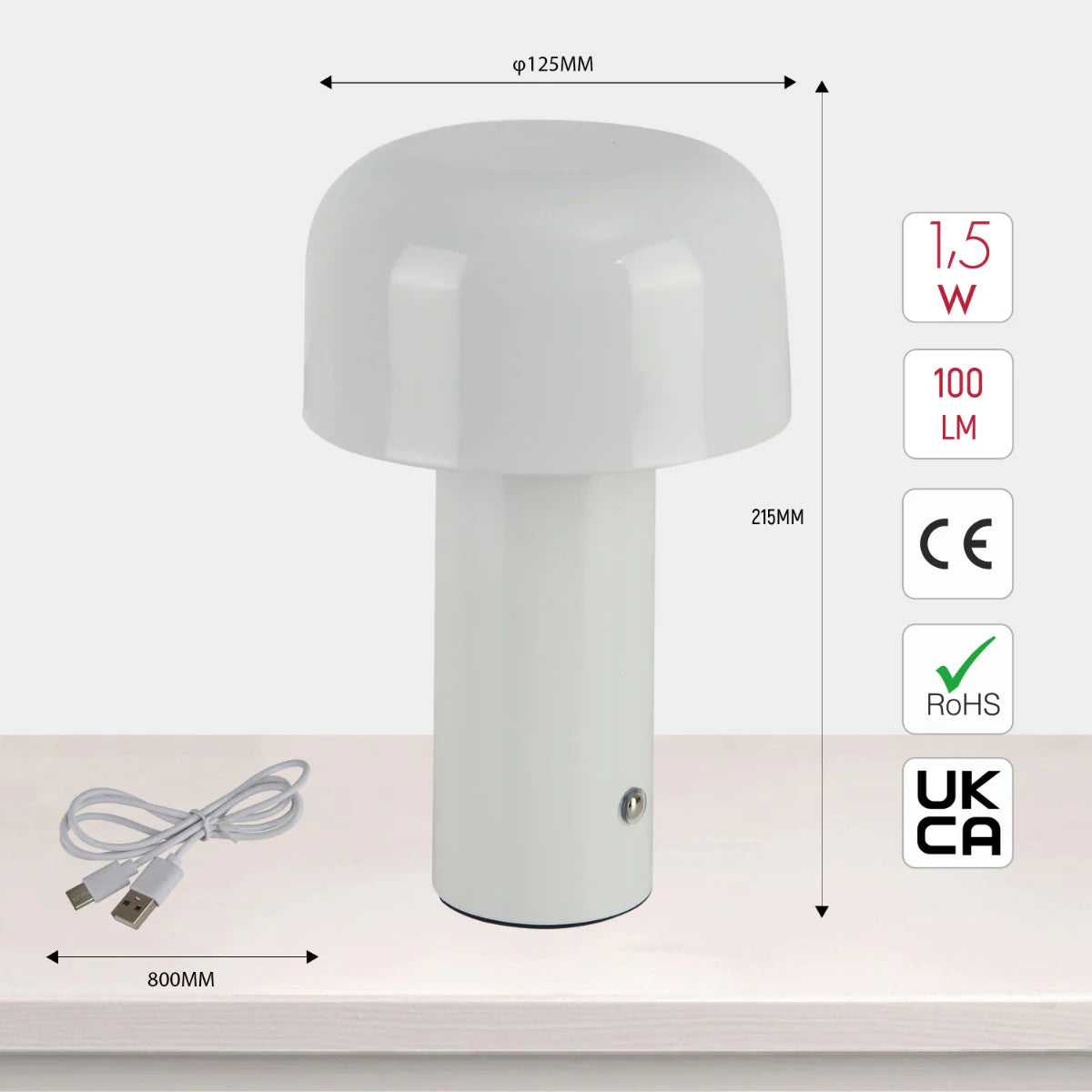 Современный грибовидный переносной светильник с LED, идеально подходит для офисов и современных интерьеров.