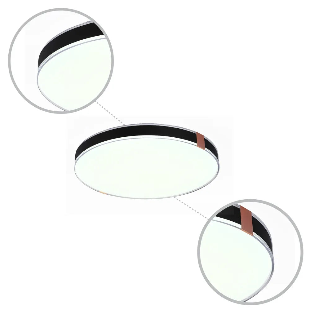 Details of the Sparkling LED Flush Ceiling Light Black D500 6000K/4000K/3000K 42Wx2(TEKLED)-165-16032