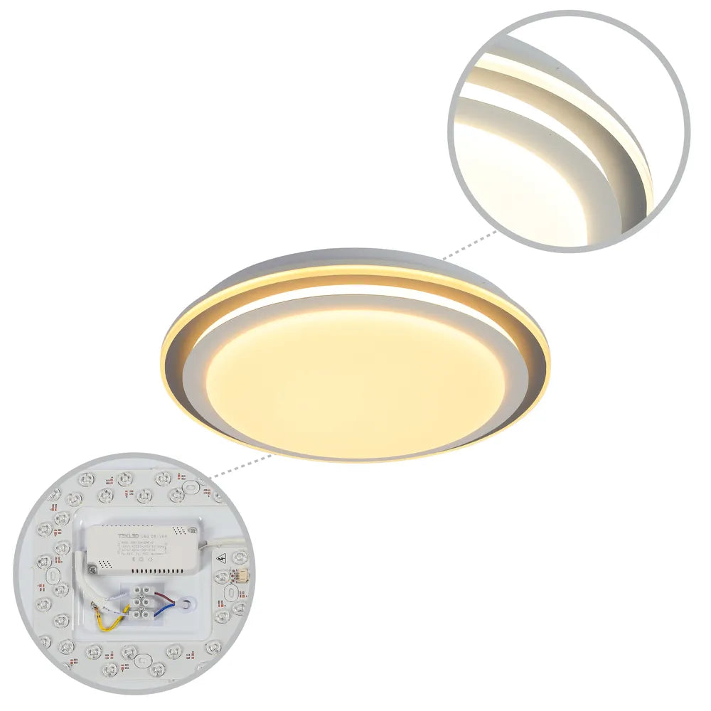 Details of the Step LED Flush Ceiling Light Blue D400 6000K/4000K/3000K 27Wx2(TEKLED)-165-16003