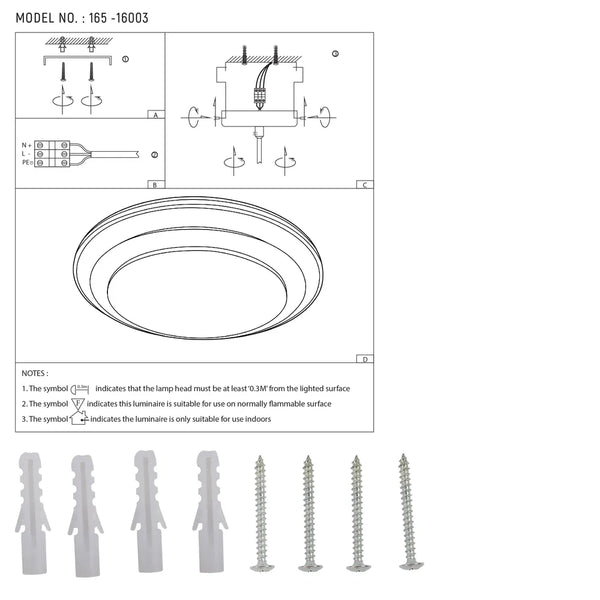 User manual for Step LED Flush Ceiling Light Blue D400 6000K/4000K/3000K 27Wx2(TEKLED)-165-16003