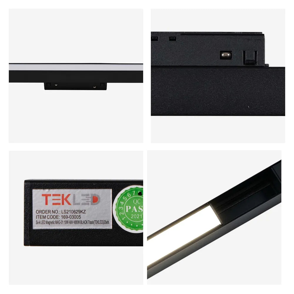 Size and technical specs of the Sv-k LED Magnetic MAG-01 10W 48V 4000K BLACK Track(TEKLED)-169-03005-169-03005