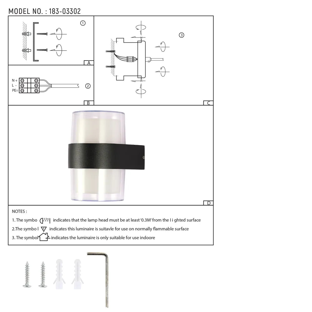 User manual for Svet-k PL-465B 2*6W SAND BLACK 3000K IP54 (TEKLED)-183-03302