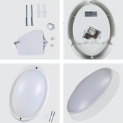 Крупный план LED-болгарки с антибликовым экраном, идеально подходит для освещения ванных комнат и коридоров в современном интерьере.