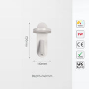 Настенное LED освещение с полукруглым дизайном, идеально для чтения у кровати в современных интерьерах.