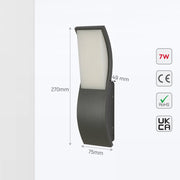 Современный прямоугольный LED-светильник для улицы, идеально подходит для ванных комнат или балконов с минималистичным дизайном.