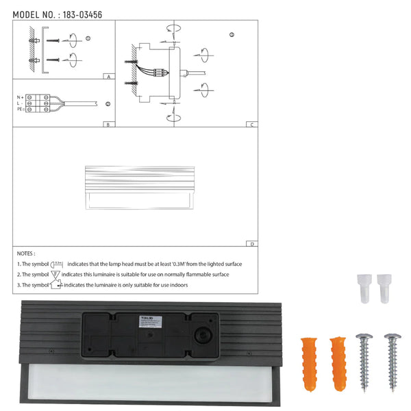 Настенное наружное LED-освещение 20W, стильный и современный для террас и садов, идеально подходит для уличного декора.