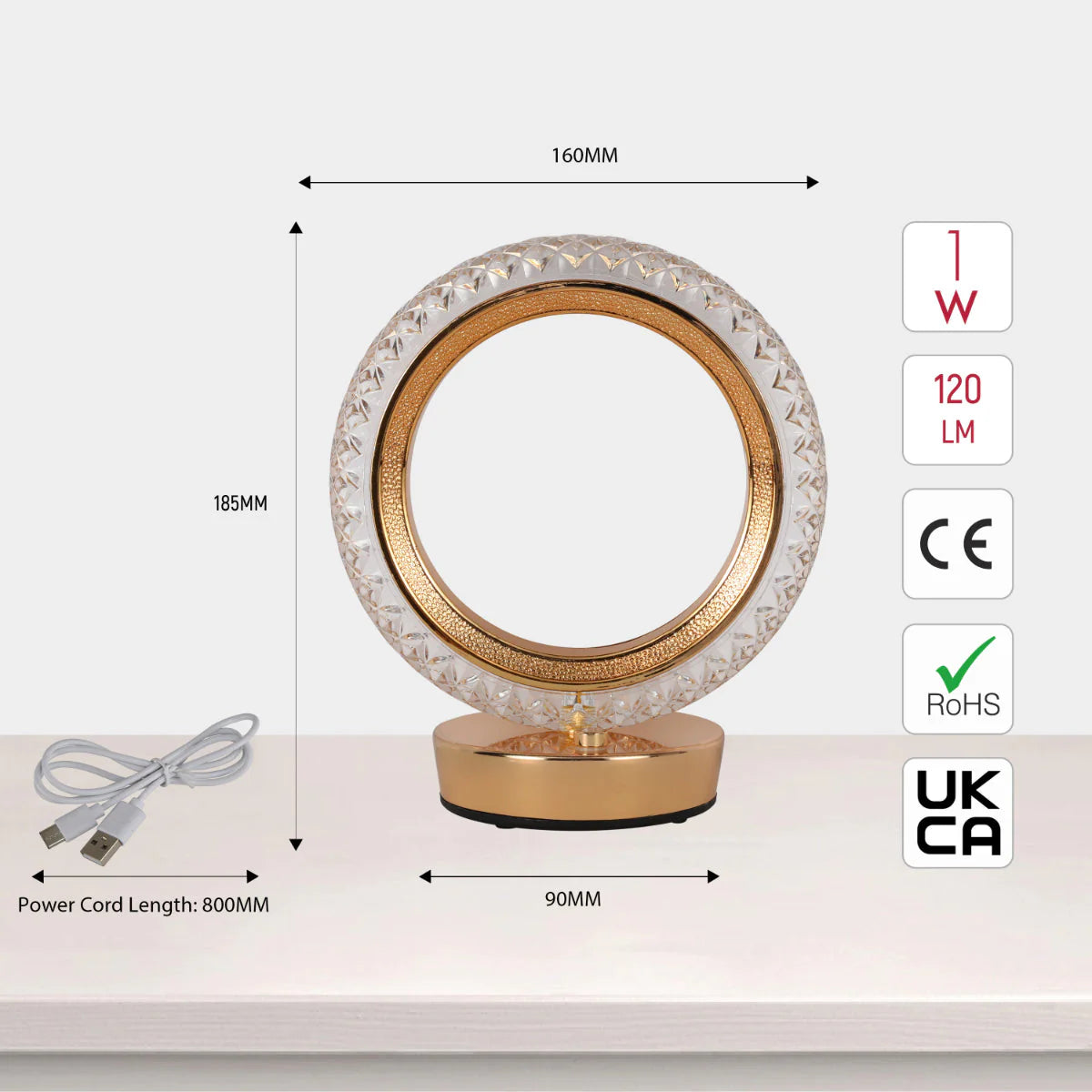 Основное изображение LED лампы в форме кольца, идеально подходящей для современных офисов с минималистичным дизайном.