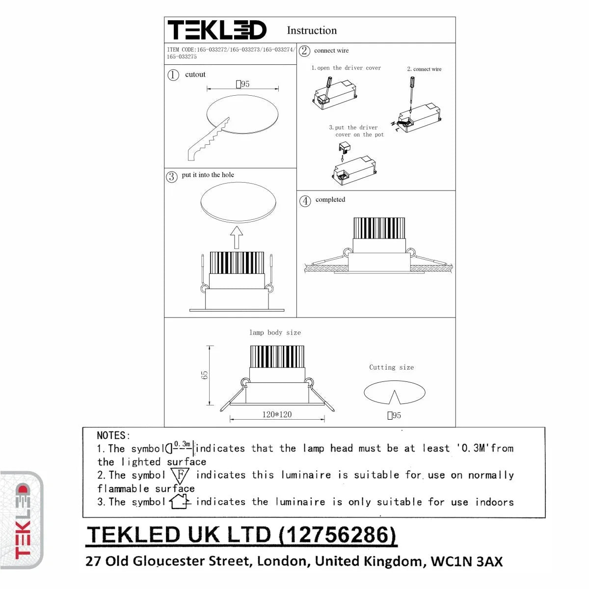 Техническое руководство для встроенного светильника LED 10W, черного цвета, с атмосферным освещением для современного интерьера.