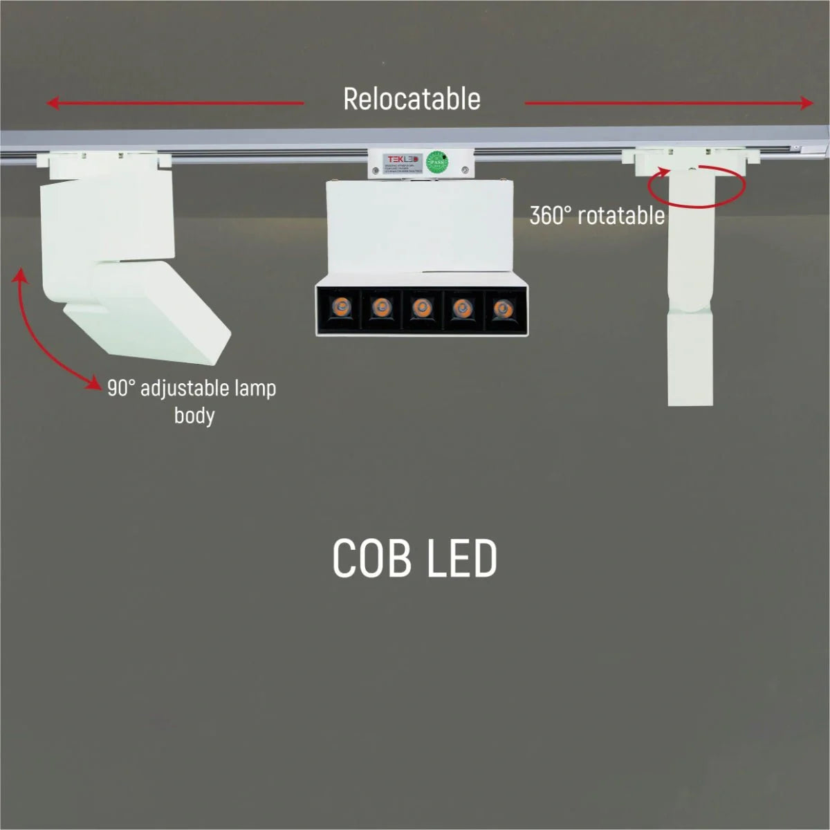 Близкий план LED трекового светильника Mirage Blade 10W с белым светом, идеален для современных офисов и коммерческих помещений.