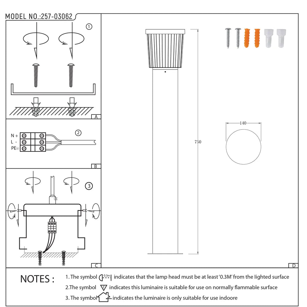 User manual for Twilight Wave LED Pathway Bollard Light-257-03062