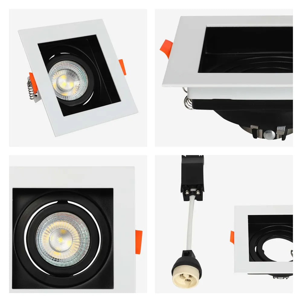 Details of the Valiant Tiltable Square GU10 Downlight-143-03440