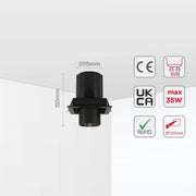 Size and technical specs of the Vortex Retractable Recessed Swivel Spotlight-172-03146