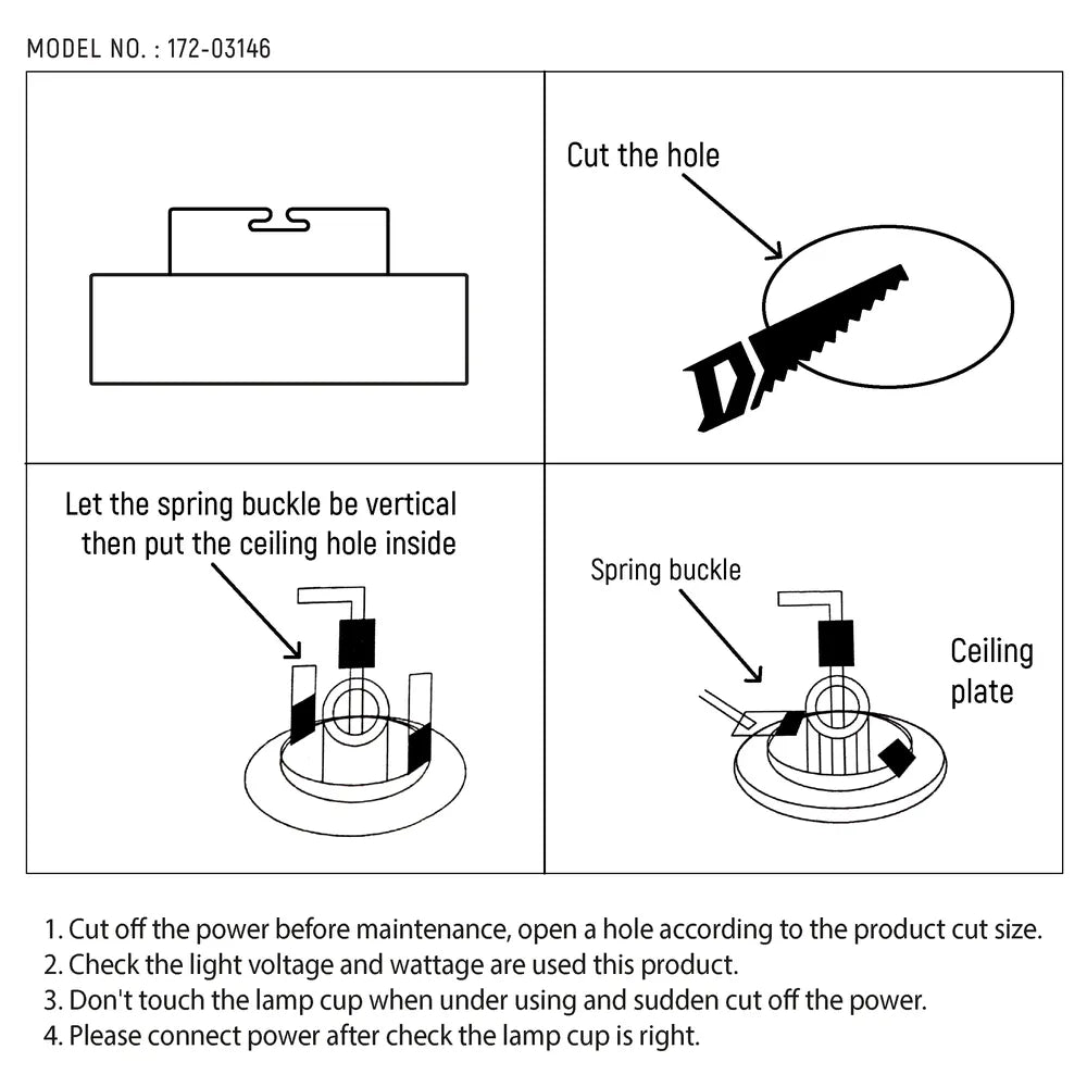 User manual for Vortex Retractable Recessed Swivel Spotlight-172-03146