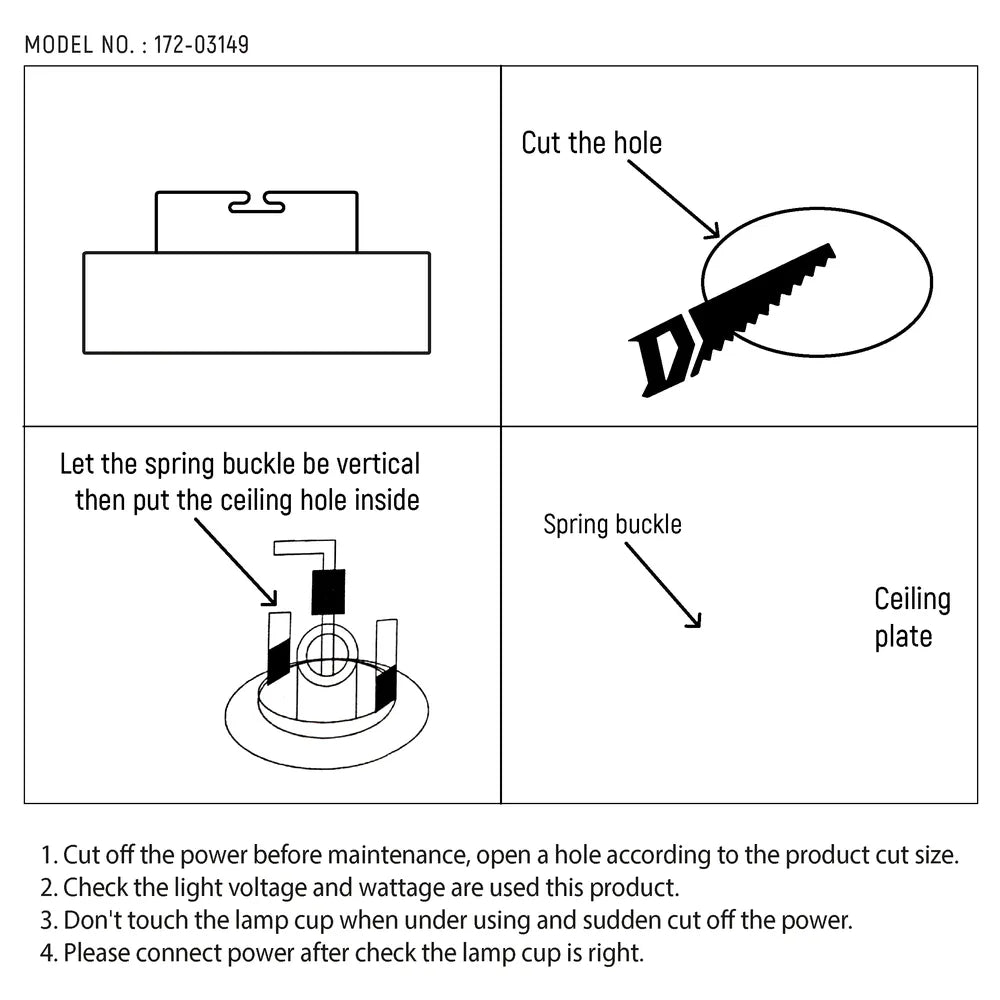 User manual for Vortex Retractable Recessed Swivel Spotlight-172-03149